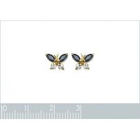 Boucles d'oreilles Papillons PV Plaqué Or