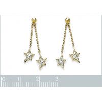 Boucles d'oreilles Pendantes Panpilles OZ Plaqué Or Rhodié