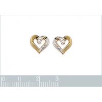 Boucles d'oreilles Coeurs Plaqué Or Rhodié