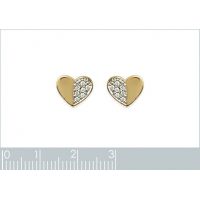 Boucles d'oreilles Coeurs OZ Plaqué Or Rhodié
