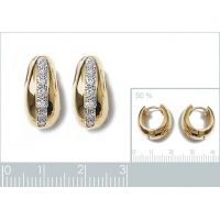 Boucles d'oreilles Pavées OZ Plaqué Or Rhodié