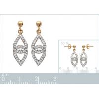 Boucles d'oreilles Pendantes Modernes OZ Plaqué Or Rhodié