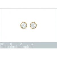 Boucles d'oreilles Boutons Pierre CRISTAL Plaqué Or