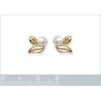 Boucles d'oreilles Boutons imitation Perle Plaqué Or