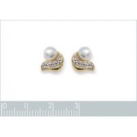 Boucles d'oreilles Boutons imitation Perle Plaqué Or Rhodié