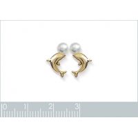 Boucles d'oreilles Dauphins imitation Perle Plaqué Or