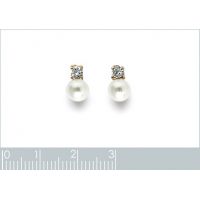 Boucles d'oreilles Chic imitation Perle Plaqué Or