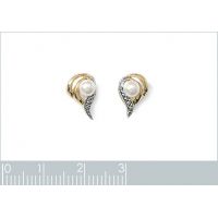 Boucles d'oreilles Chic imitation Perle Plaqué Or Rhodié