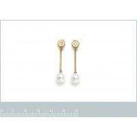 Boucles d'oreilles Pendantes imitation Perle Plaqué Or