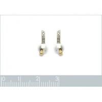 Boucles d'oreilles imitation Perle Plaqué Or Rhodié
