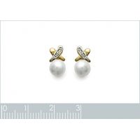Boucles d'oreilles Chic imitation Perle Plaqué Or Rhodié