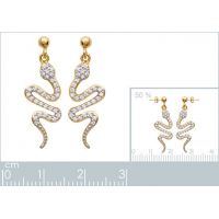 Boucles d'oreilles Pendantes Serpents OZ Plaqué Or rhodié