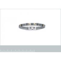 Bracelet Bicolore Acier Câble et Plaqué Or